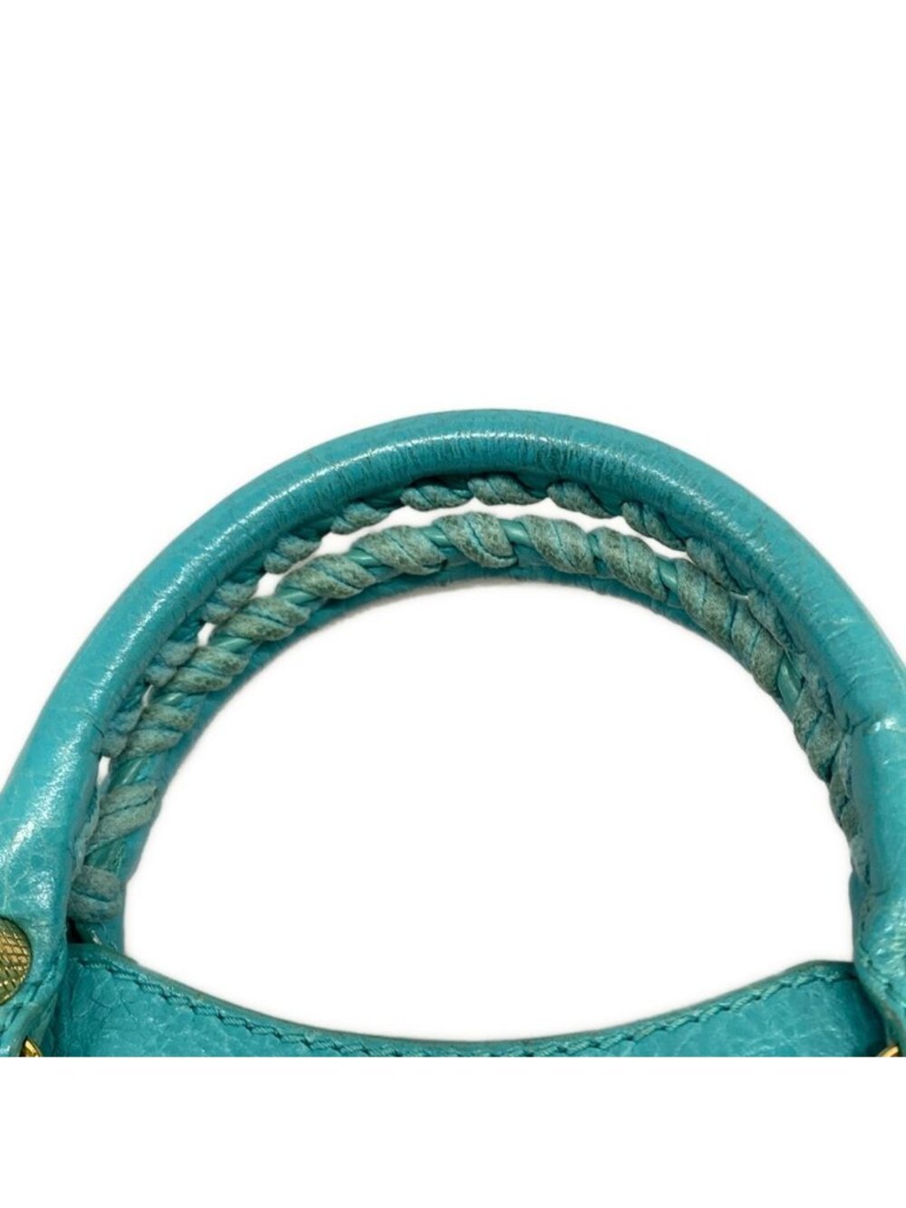 Balenciaga Handbag the Giant Mini City Blue Green Leather - Picture 10 of 15